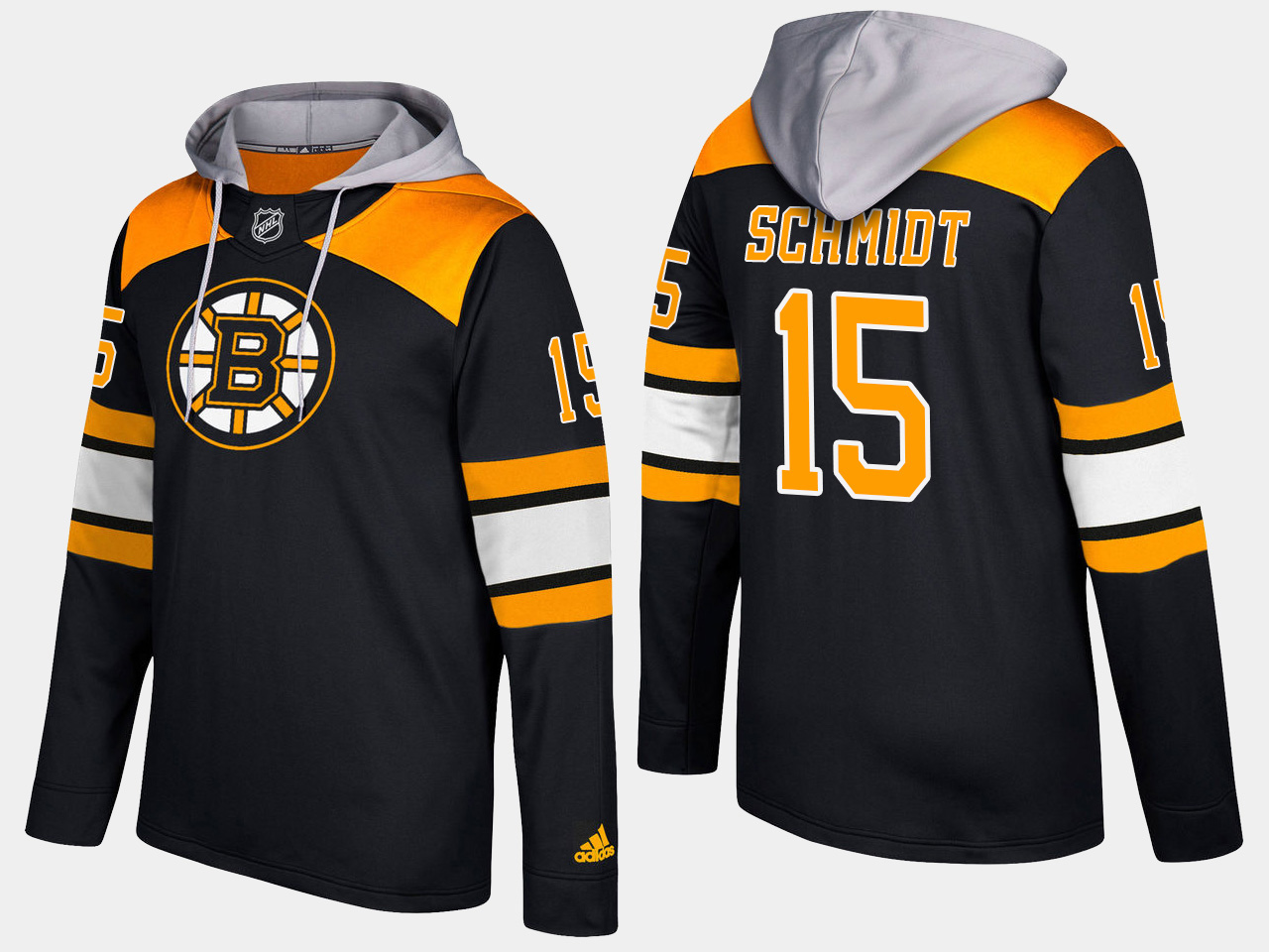 Men NHL Boston bruins retired 15 milt schmidt black hoodie